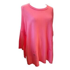 MerSea Catalina Sweater S/M Pink Dolman Sleeves Round Neck Mini Pockets